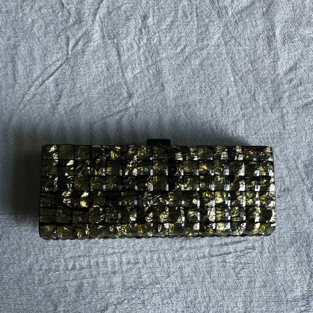 Sondra Roberts Black and Gold Clutch